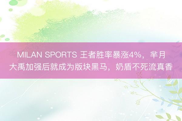 MILAN SPORTS 王者胜率暴涨4%，芈月大禹加强后就成为版块黑马，奶盾不死流真香